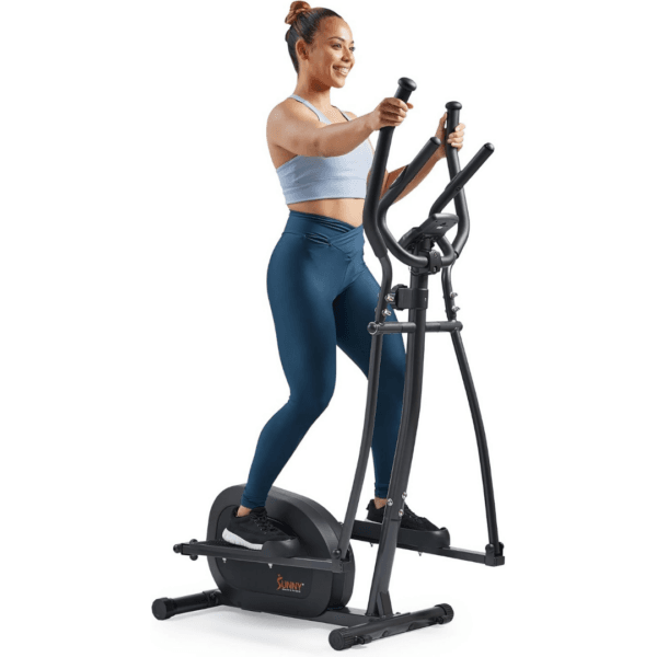 Sunny Health & Fitness Smart Upright Elliptical Machine & Cross Trainer